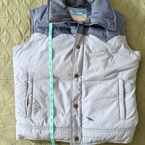 VINTAGE Powder Gear Western Yoke Down Puffer Vest Blue - Picture 8 of 8